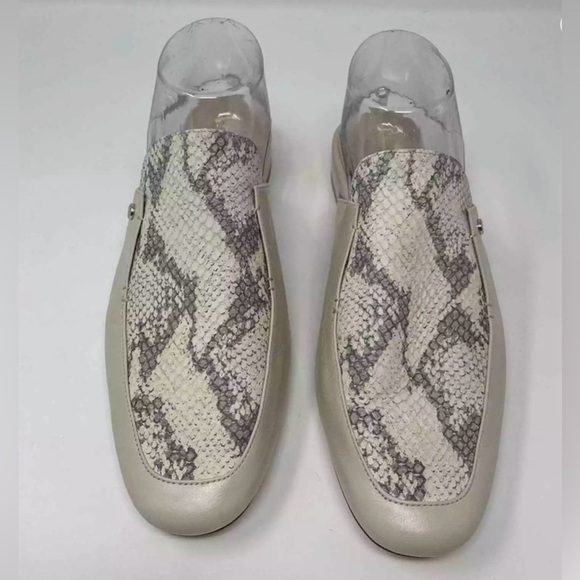 NWOT Cole Haan “The Grand” Slip- On Mule. Leather Size 9.5. Cream & Snake Print - Picture 3 of 15